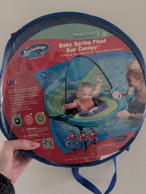 SwimWays Baby Spring Float Sun Canopy - Blue/Green